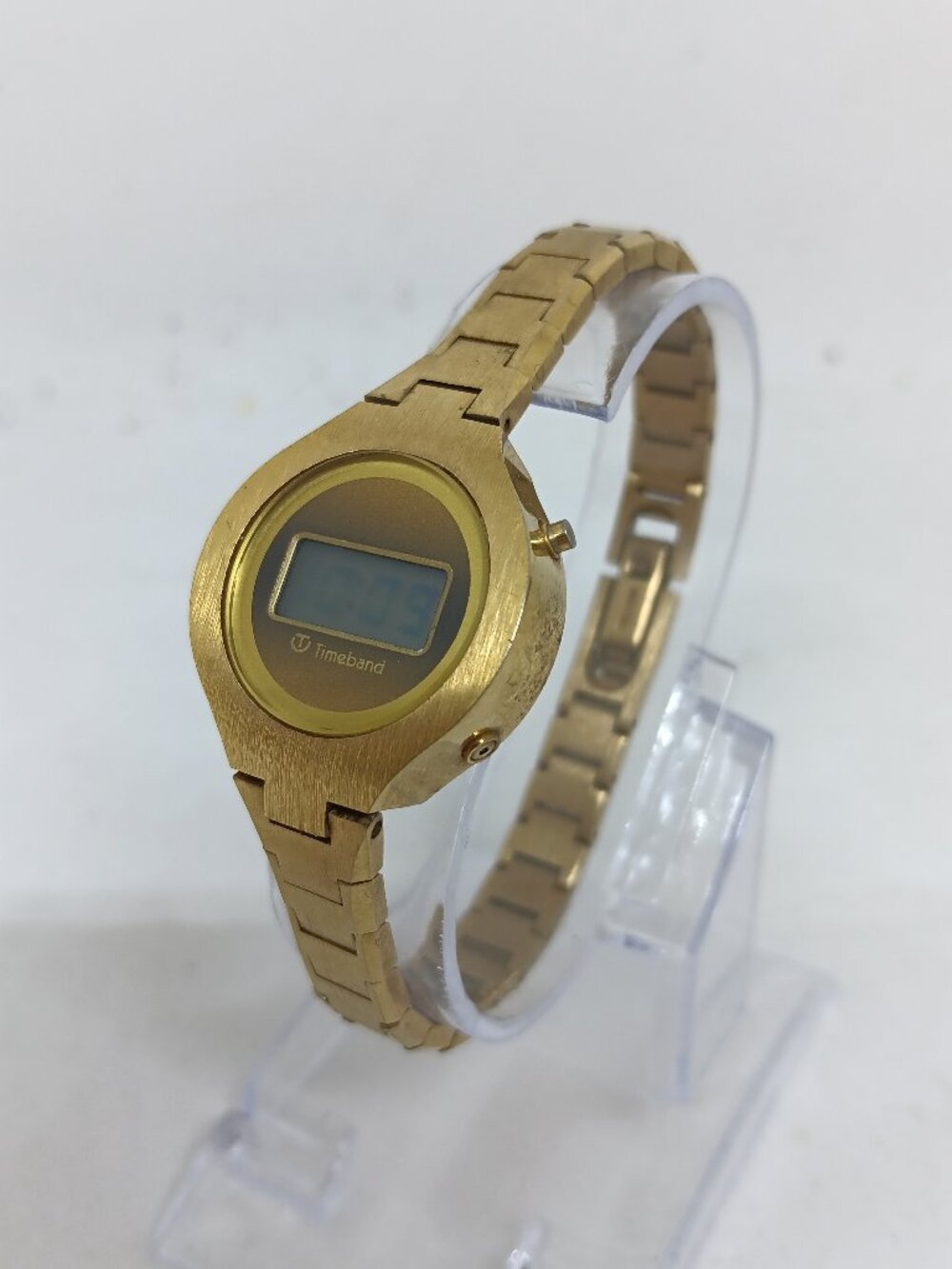 VINTAGE 1978 Timeband by Fairchild Women's 27mm Gold Tone Digital LCD Watch